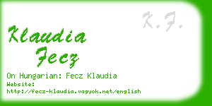 klaudia fecz business card